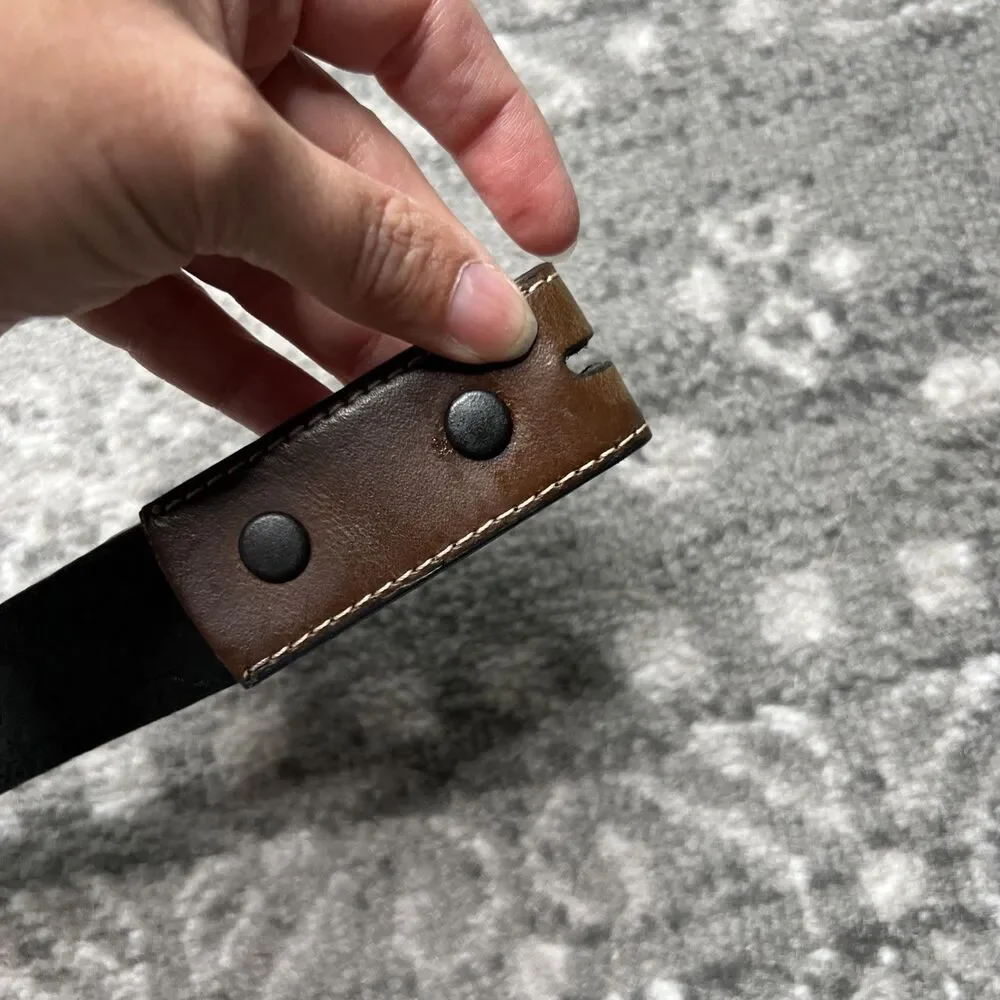 Nocona Belt Co Youth Western Conch Whipstitch Leather Belt Size 20 NO BUCKLE
